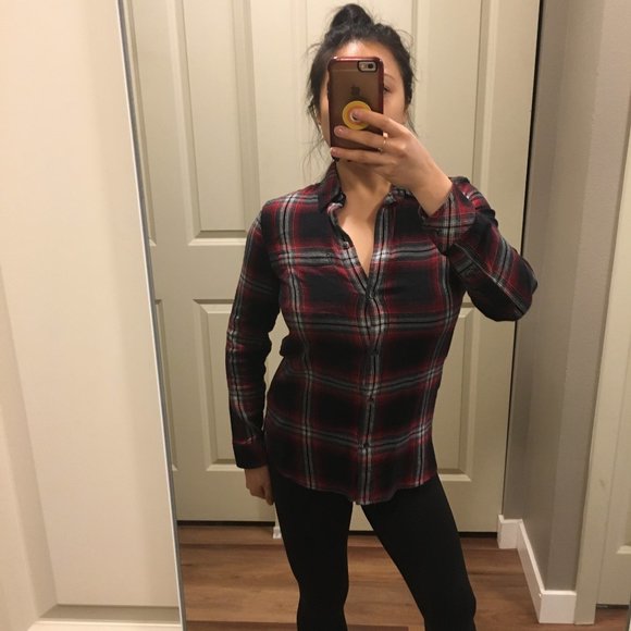 Madewell Ex-Boyfriend Rollins Plaid Flannel XS - Picture 5 of 5